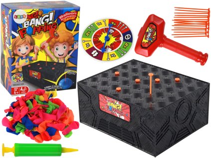 Rodinná zručnostní hra Praskni balón kladivem a hřebíky