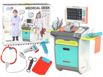 Sada malého doktora - Lékařský vozík RTG EKG Příslušenství