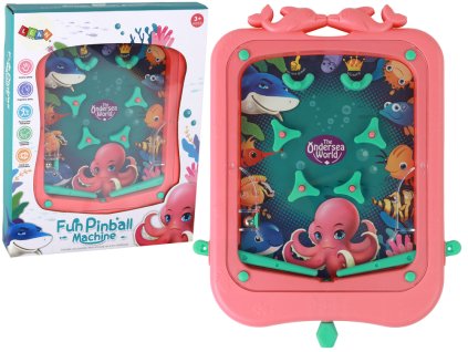 Zručnostní hra mini Pinball s kuličkou růžová