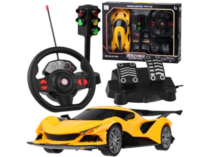 Sportovní auto na dálkové ovládání RC se semaforem a pedály červené01