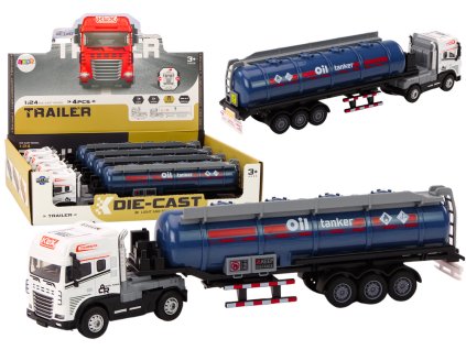 Cisterna na Palivo TIR Nákladní Auto 1:24 s Přívěsem Zvuky Světla