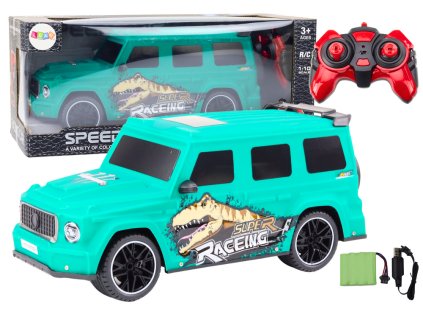 211963 dalkove ovladane auto rc s dinosaurem v meritku 1 10 zelene