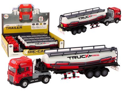 Kamion s přívěsem TIR cisterna 1:24 Nákladní auto červené se zvuky