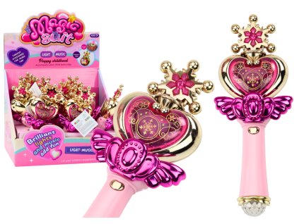 Kouzelná hůlka princezny barevná světla zvuky růžová