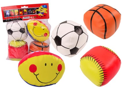 Měkké sportovní míče basketbal rugby fotbal baseball sada 4 ks