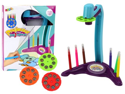 Projektor na kreslení 3 vyměnitelné disky fialový se stylusy