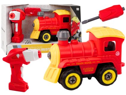 RC šroubovací červená lokomotiva na dálkové ovládání