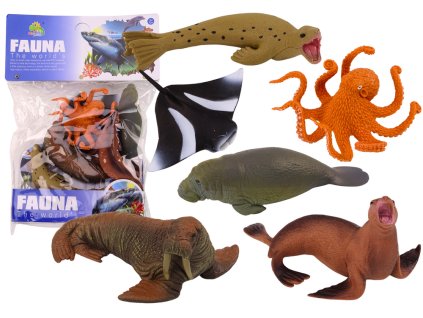 210496 sada figurek morskych zvirat mroz tulen chobotnice 6 ks