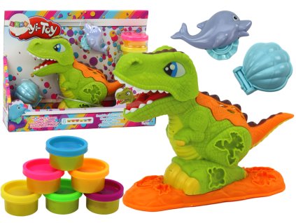 Sada modelíny dinosaurus 6 barev formy delfínek mušle