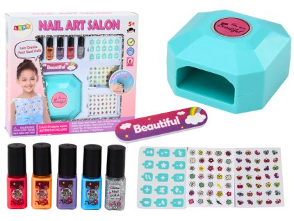 Sada na úpravu nehtů Manikúra laky samolepky sušička