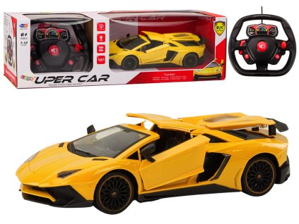 Sportovní RC auto 1:12 s otevíracími dveřmi žluté