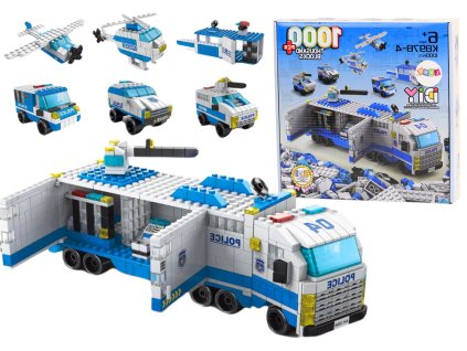 pol pl Ciezarowka Policyjna Klocki Konstrukcyjne 6w1 Zestaw Policja Pojazdy 1000el 18323 1