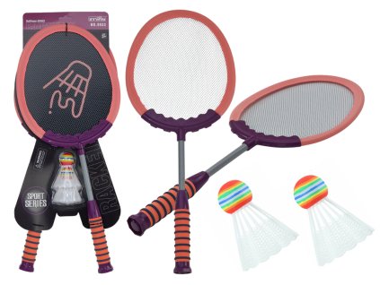 pol pl Zestaw 2 Rakietek Do Gry W Badmintona Paletki 2 Lotki Badminton Rozowy 17502 1