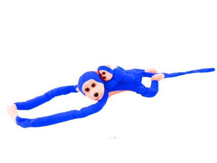 Plyšová opička s mláďátkem 70 cm modrá