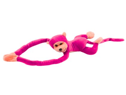 Plyšová opička se zvukovými efekty 80 cm tmavě růžová