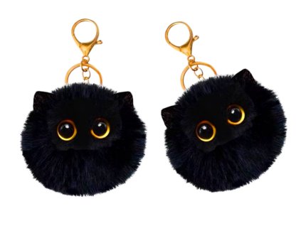 Plyšový přívěsek na klíče kočka černá