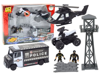 Policejní sada s dopravními prostředky s efekty