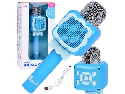 Bezdrátový karaoke mikrofon s Bluetooth modrý1