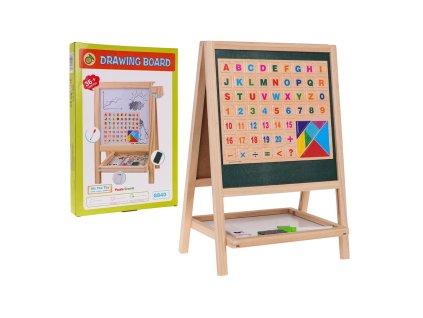 Dětská dřevěná oboustranná tabule s písmeny a čísly1