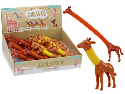 Antistresová svítící LED žirafa natahovací Pop Tube MIX