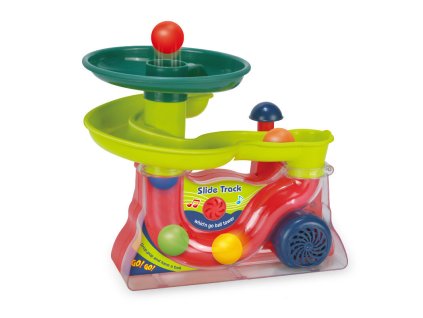 Barevná fontána se skluzavkou pro míčky s melodiemi