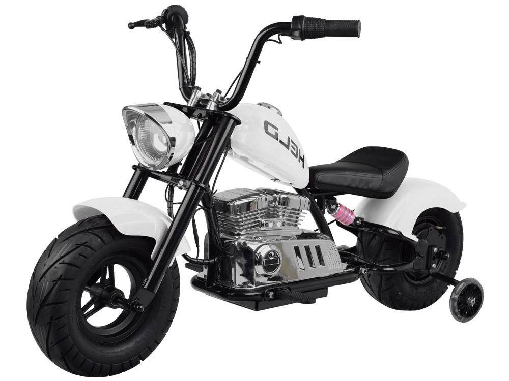 Levně Dětská elektrická motorka Chopper 24V bílá