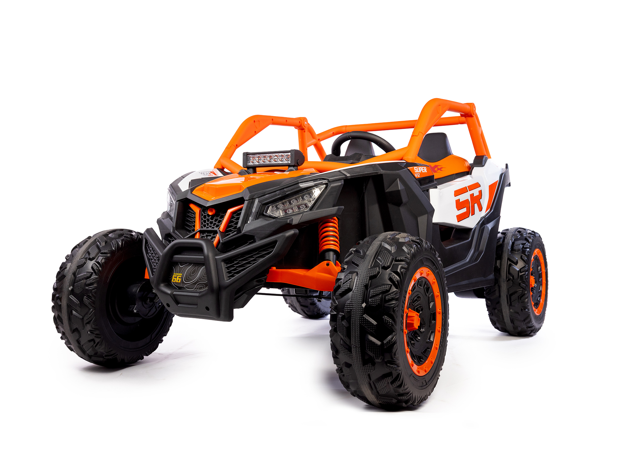 Levně Mamido Elektrické autíčko Buggy Bumper 66 oranžové | 24V | 4x200W | EVA | LED | 2,4Ghz | ECO kůže