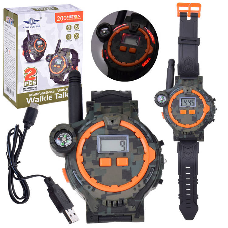 mamido Walkie talkie 2 multifunkční hodinky Dosah 200 m Kompas ZA5463