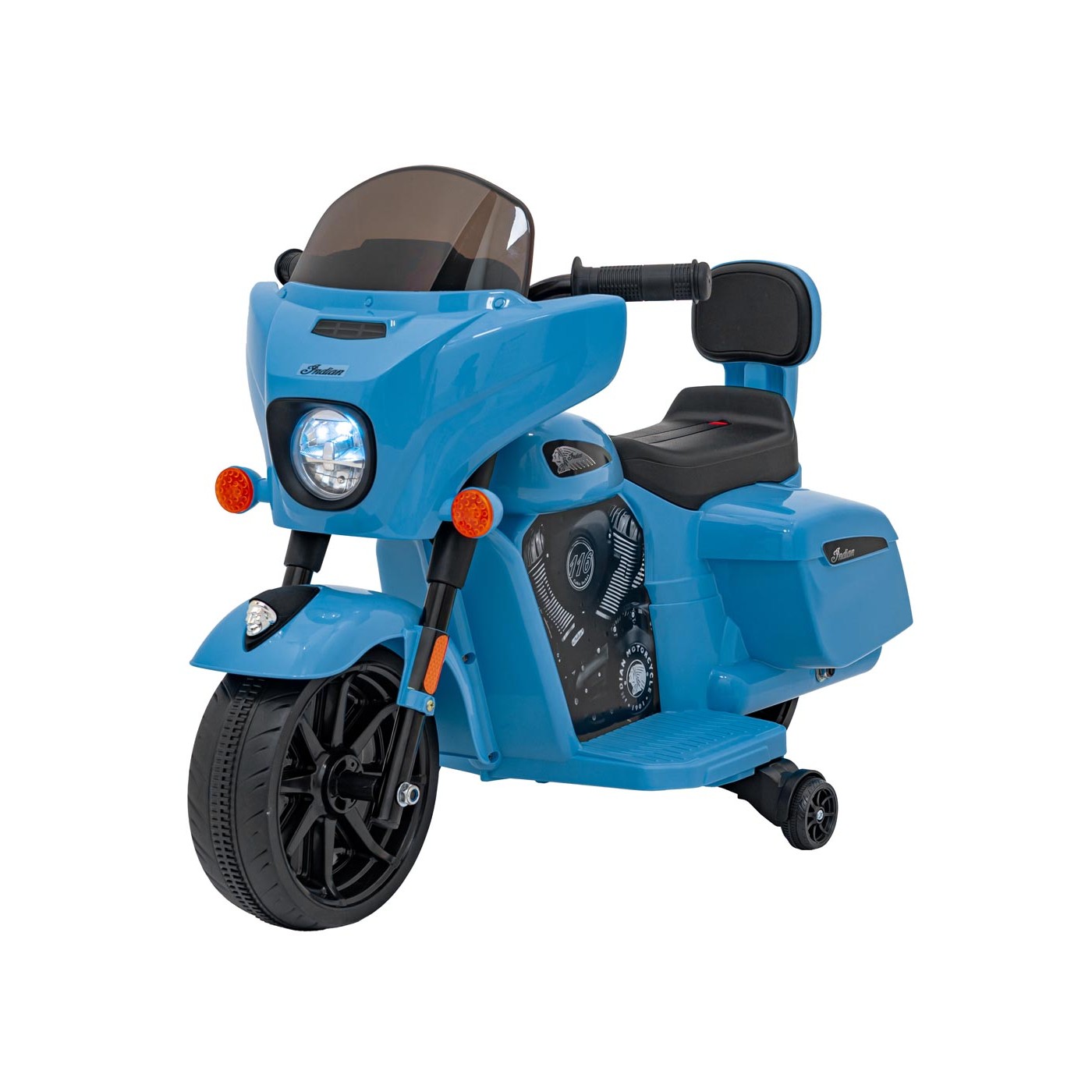 Levně Dětská elektrická motorka Chopper INDIAN modrá