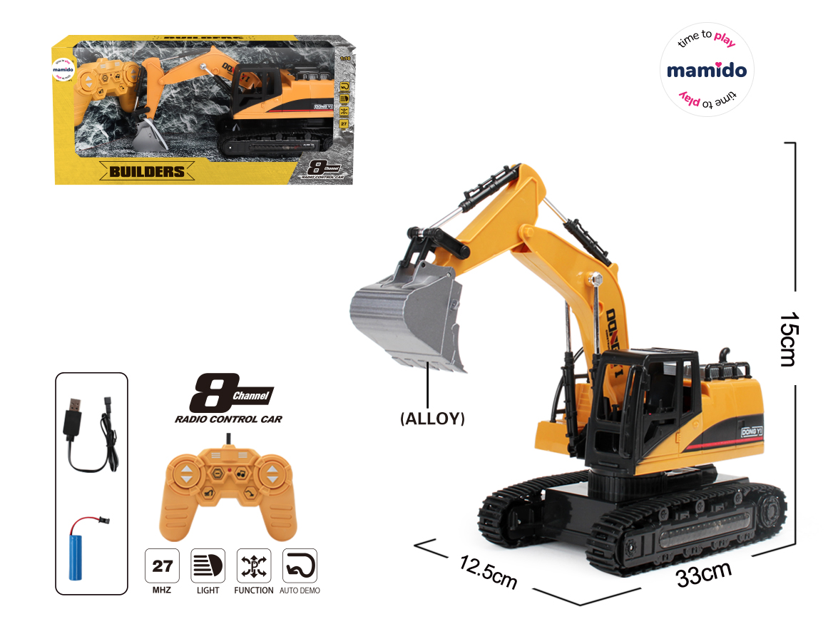 Levně Mamido Pásový jeřáb na dálkové ovládání Builders RC, 1:16, 8CH