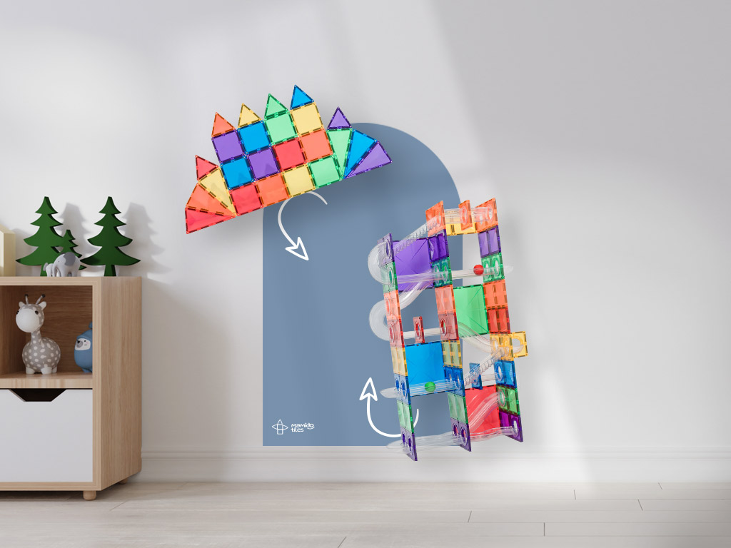 Levně Mamido Tiles Magnetická tapeta na zeď Premium Bubble Blue MT109