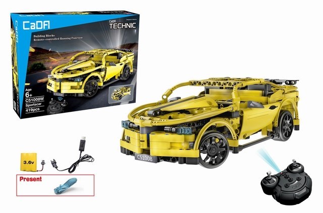 mamido  Stavebnice technic R/C žlutý sporťák RC