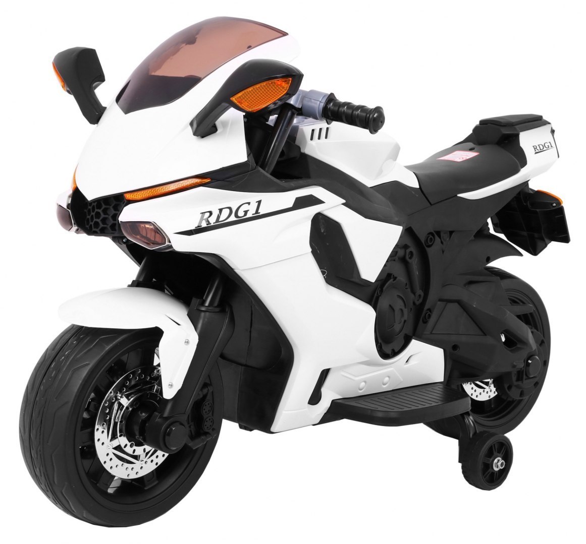 Levně Dětská elektrická motorka R1 Superbike bílá