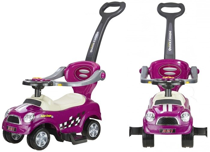 mamido  Dětské hrající vozítko coupe fialové