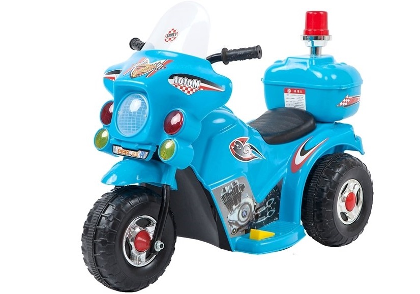 Levně Dětská elektrická motorka Policie modrá