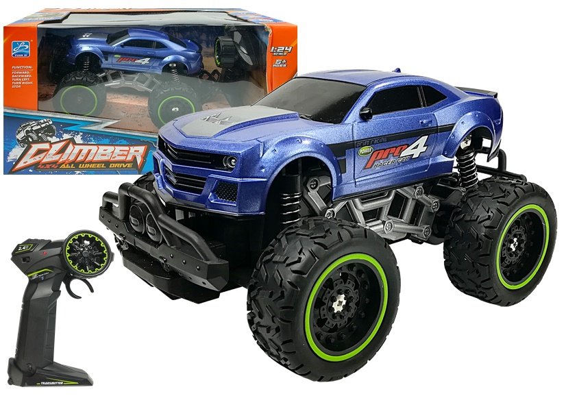 Levně Auto na dálkové ovládání R/C Monster 1:24 modré