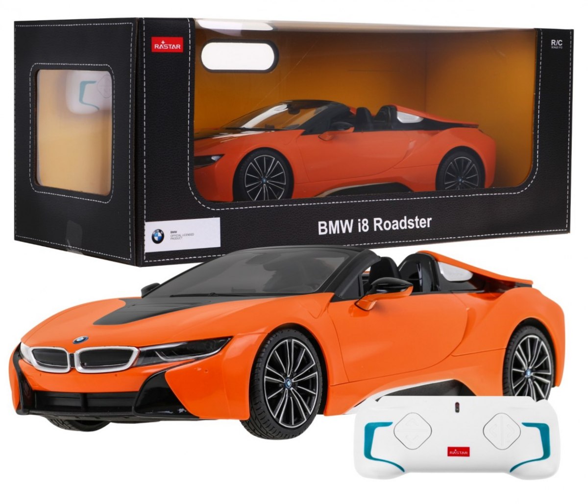 Mamido RASTAR Auto na dálkové ovládání RC BMW I8 Roadster Rastar 1:12 oranžové RC