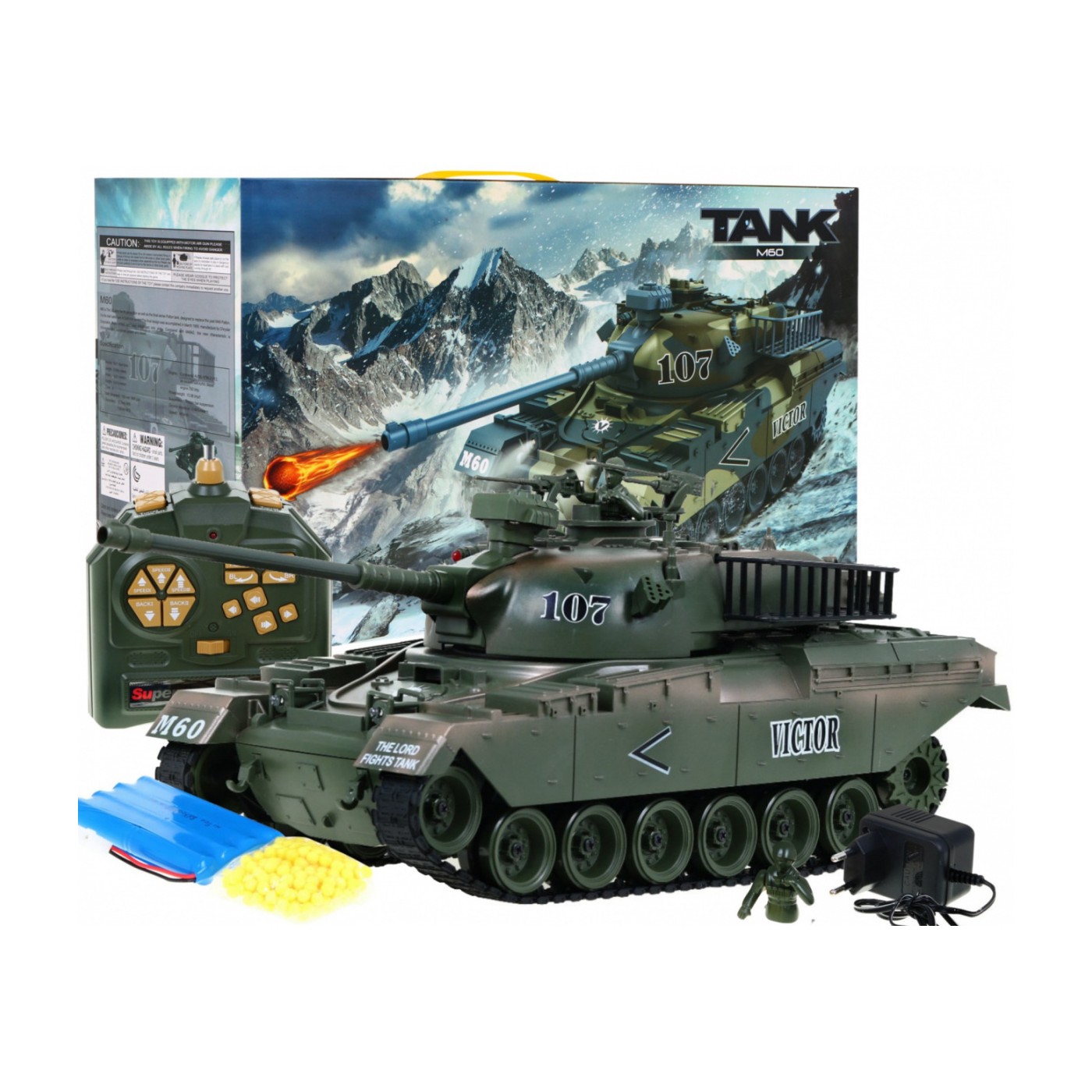 mamido  Tank na dálkové ovládání M-60 RC 1:18 zelený RC