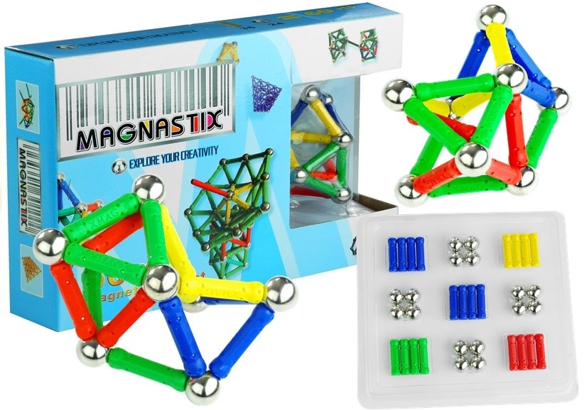 Levně Magnetická stavebnice Magnastix 60 dílů