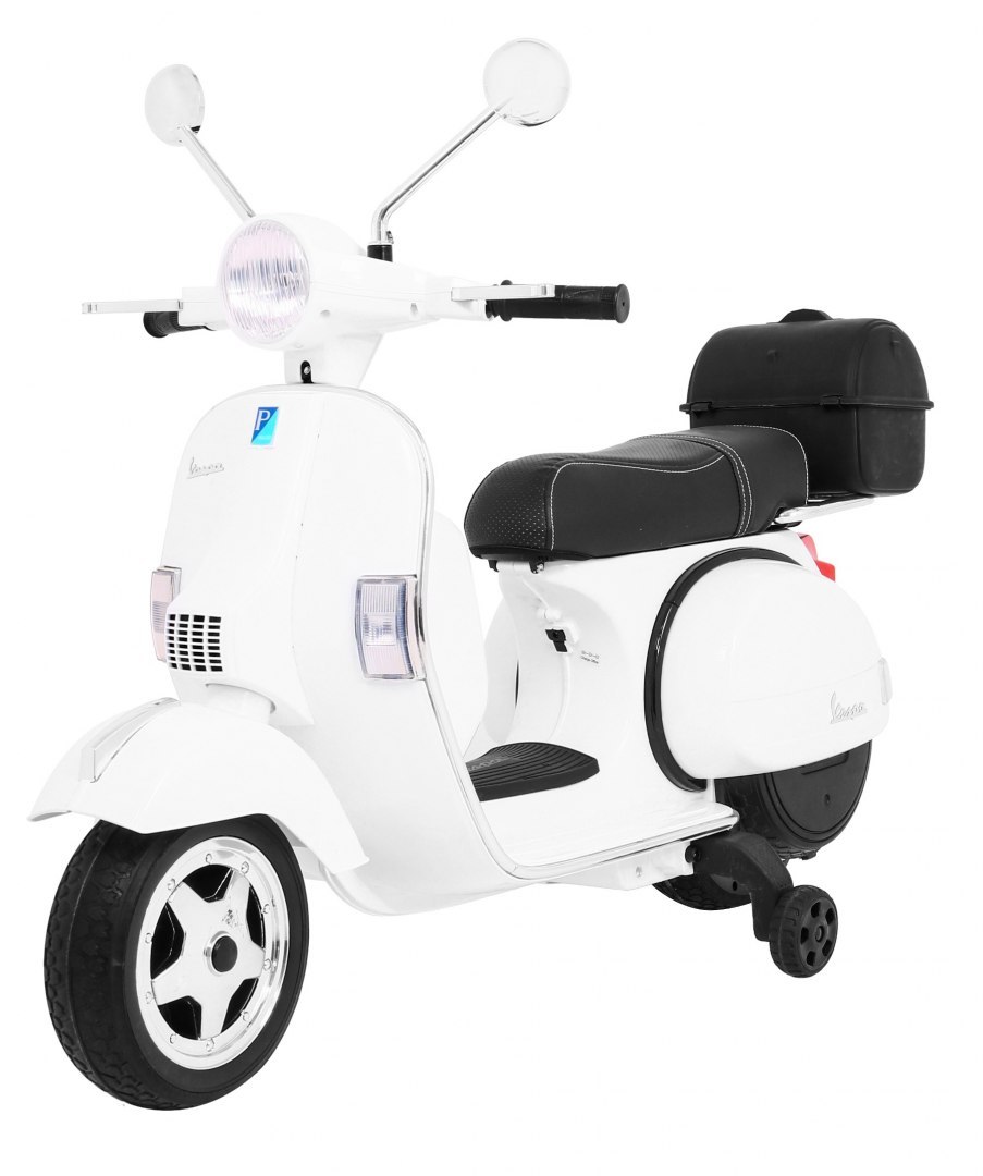 Levně Dětský elektrický skútr Vespa bílý