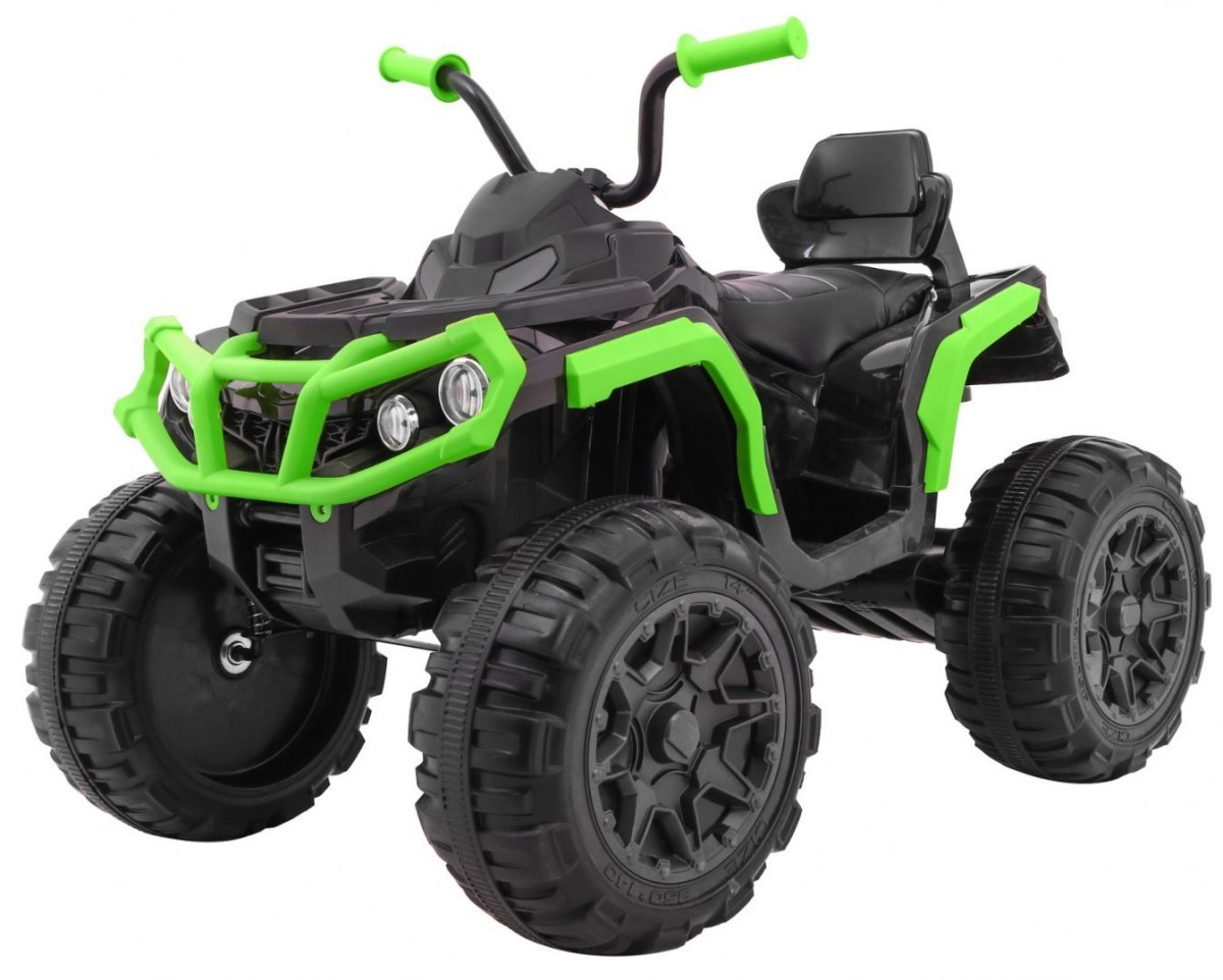 Levně Dětská elektrická čtyřkolka ATV s ovladačem, EVA kola černo-zelená