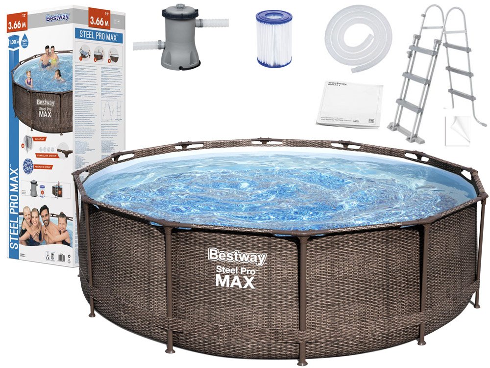 Bestway  Bazén Bestway Steel Pro MAX 3,66x1m 9v1 hnědý