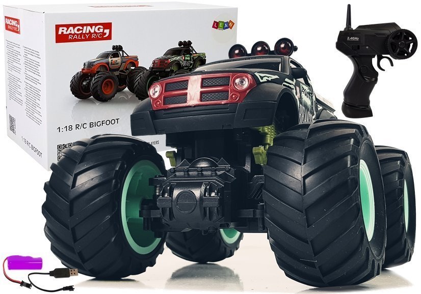 mamido  Terénní auto Bigfoot na dálkové ovládání RC 1:18 černé RC