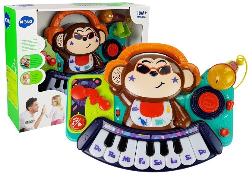 mamido  Dětský interaktivní klavír pro nejmenší opička