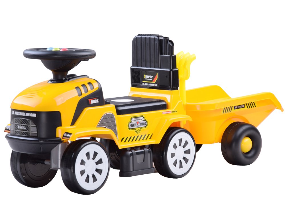 Levně Dětské odrážedlo traktor Truck s přívěsem žluté