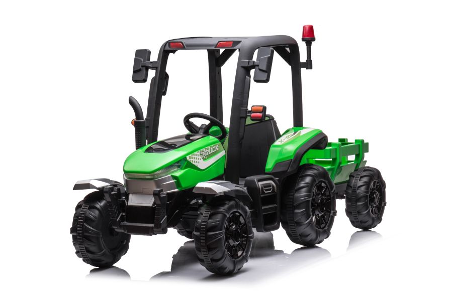 Levně Dětský elektrický traktor s přívěsem BLT zelený