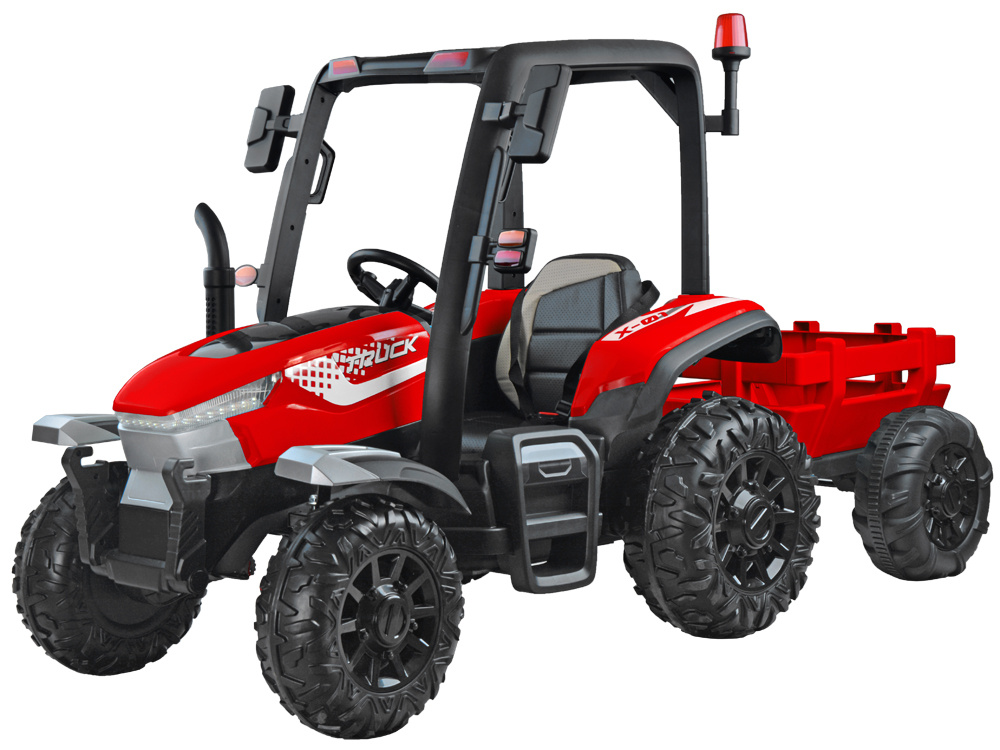 mamido  Dětský elektrický traktor s přívěsem Blast 4x4 červený