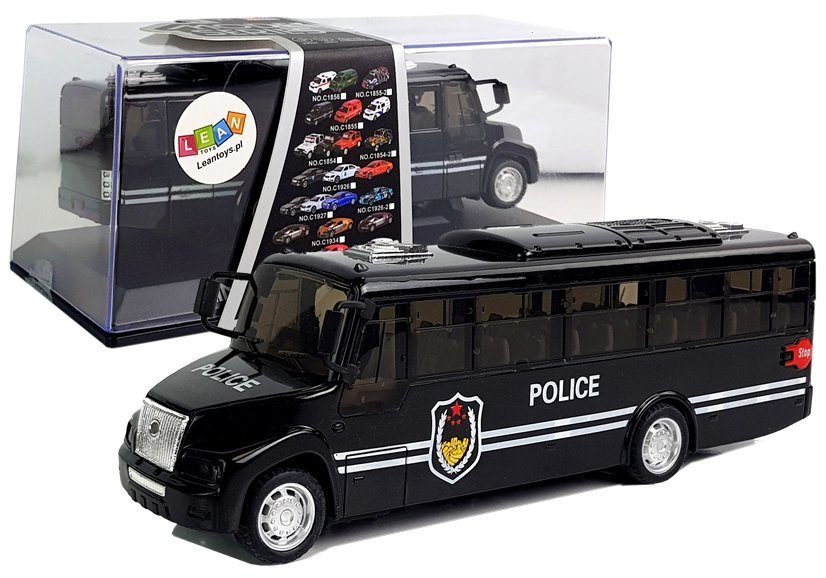 Levně Policejní autobus se zvukem a světlem černý