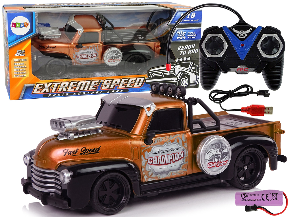 Levně Auto Pick-Up na dálkové ovládání R/C 1:18 hnědé