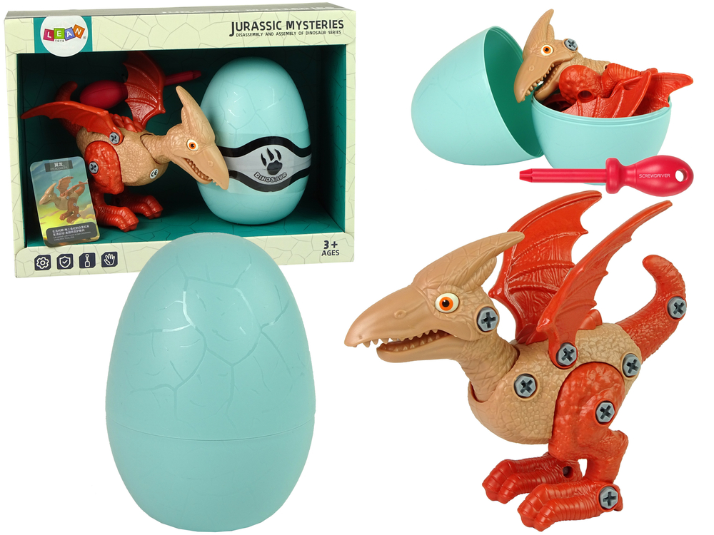 Levně Dinosaur pterodaktyl Set s vejcem a šroubovákem